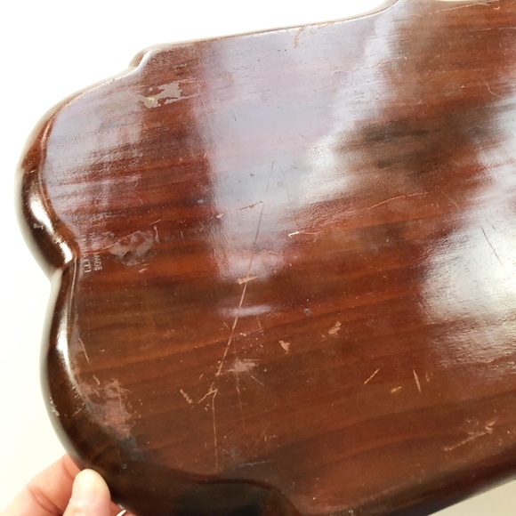 Vintage Oblong Mahogany Tray With Sections and Handles. Made  Divided Mahogany Wood Serving Tray Hors D\'Oeuvres Rectangle 19\